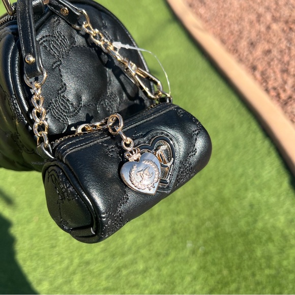 NWT Juicy Couture Choose Juicy II Quilted Barrel Bag w/Mini Bag in Liquorice - Picture 14 of 14